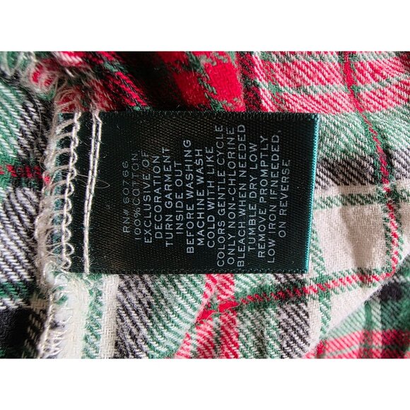 Lauren Ralph Lauren Plaid Nightgown S Button Down Long Sleeve Cotton - Picture 7 of 9